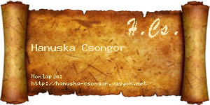 Hanuska Csongor névjegykártya